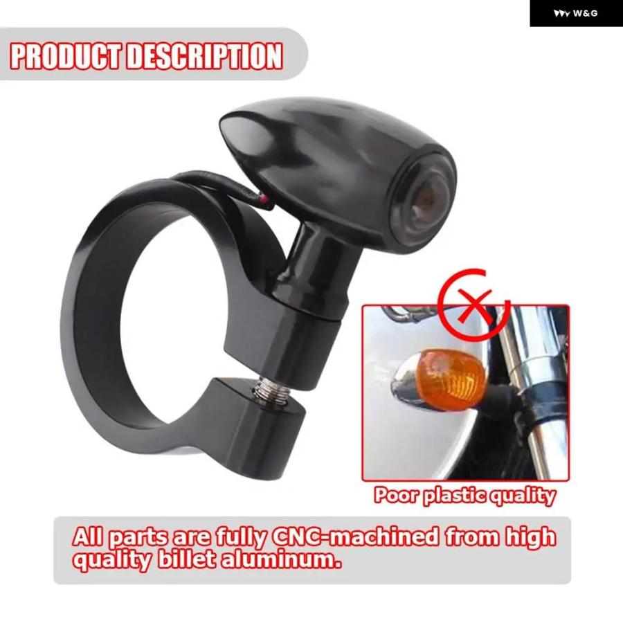 並行輸入品オートバイ LEDミニウィンカーライト 41MM フロント フォーク チューブ ウィンカーフラッシャー ブリンカー インジケーター モーターフロントの画像