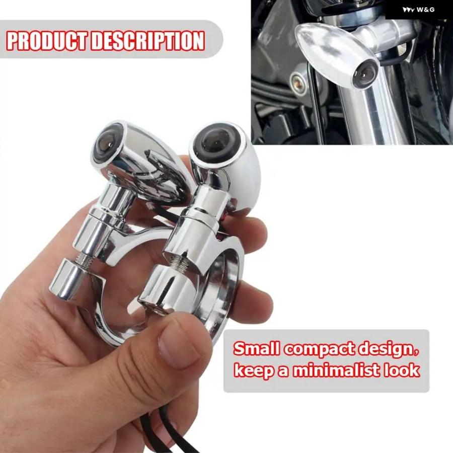 並行輸入品オートバイ LEDミニウィンカーライト 41MM フロント フォーク チューブ ウィンカーフラッシャー ブリンカー インジケーター モーターフロントの画像