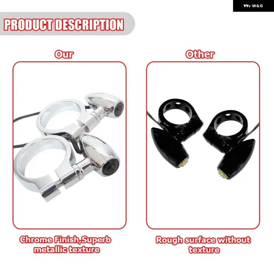 並行輸入品オートバイ LEDミニウィンカーライト 41MM フロント フォーク チューブ ウィンカーフラッシャー ブリンカー インジケーター モーターフロントの画像