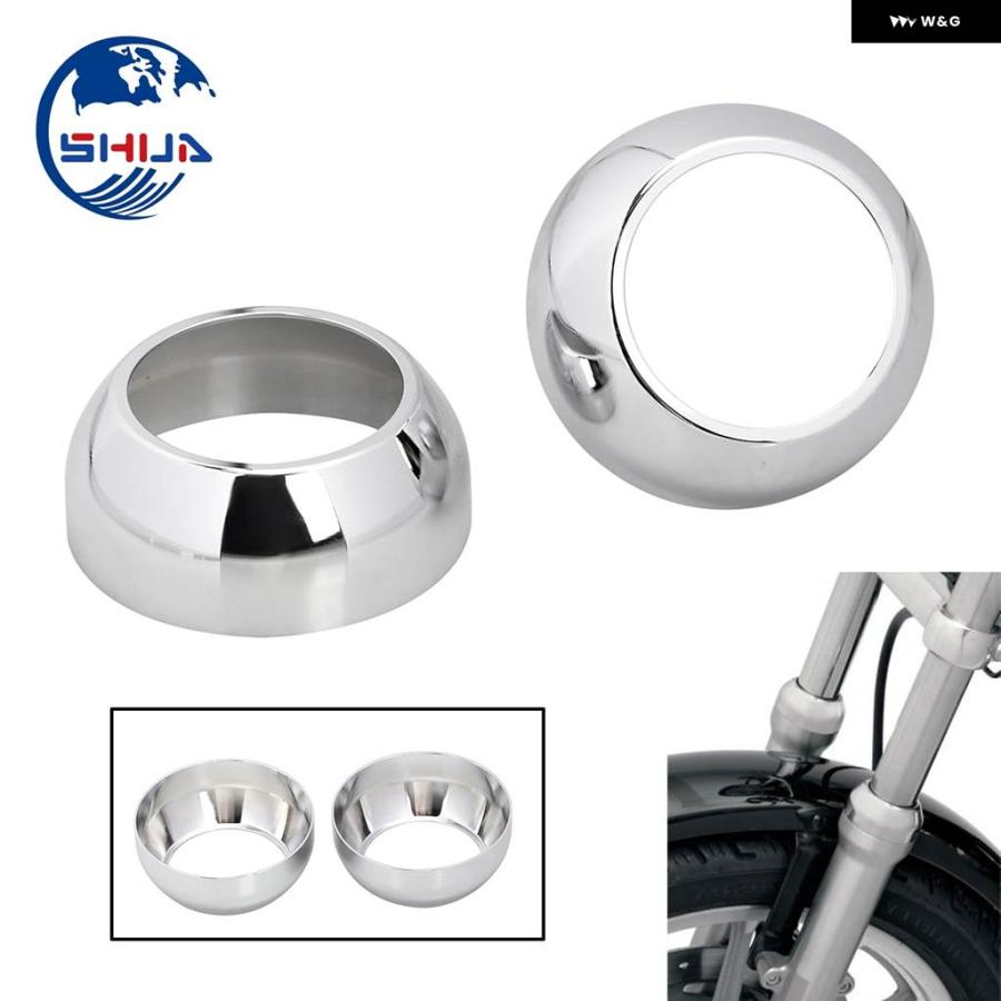 並行輸入品41MM オートバイ クローム CNC アルミ フロント フォーク ブーツ キャップカバー ハーレー ダイナ ワイドグライド FXDWG ナイトトレイン ソフの画像