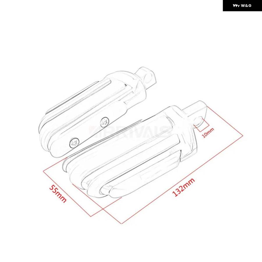 並行輸入品オートバイ フットペグ ロングアングル ペダル フットレスト 32MM 1-1/4インチ フットレスト マウント キット ハーレー ヤマハの画像