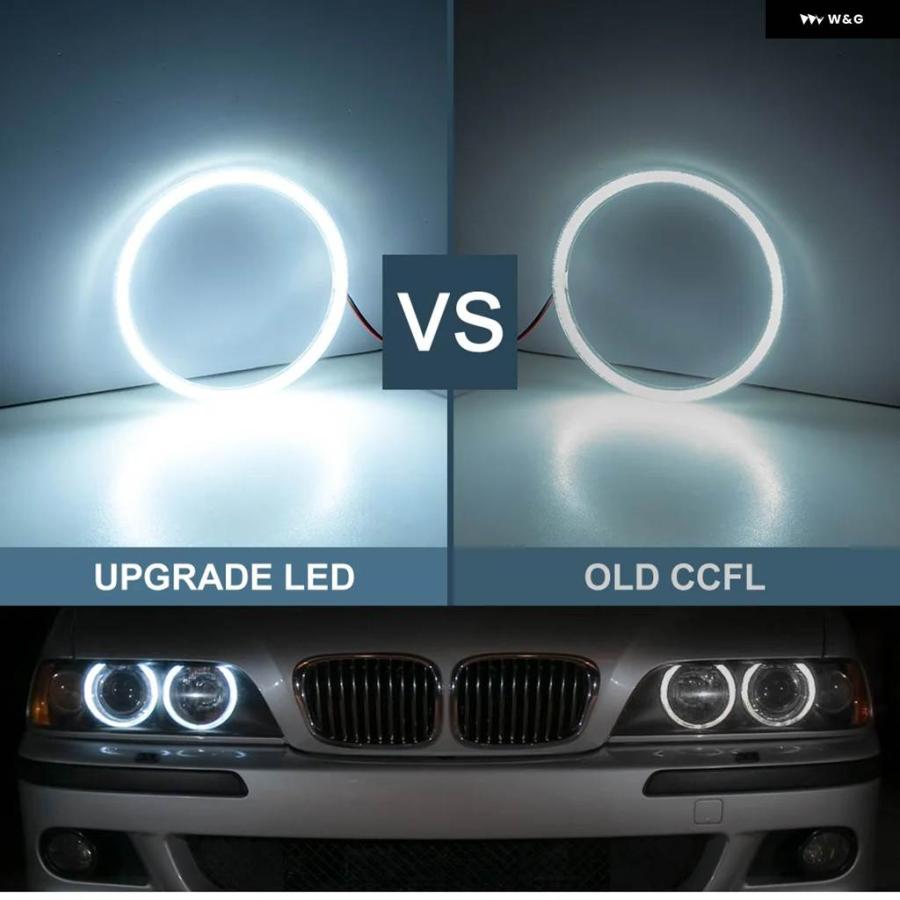 並行輸入品2個 LED ハローリングライト エンジェルアイ フォード フォーカス MK 2 2004-2011 ヨーロッパ ハロゲン ヘッドライト フロント フォグライトの画像