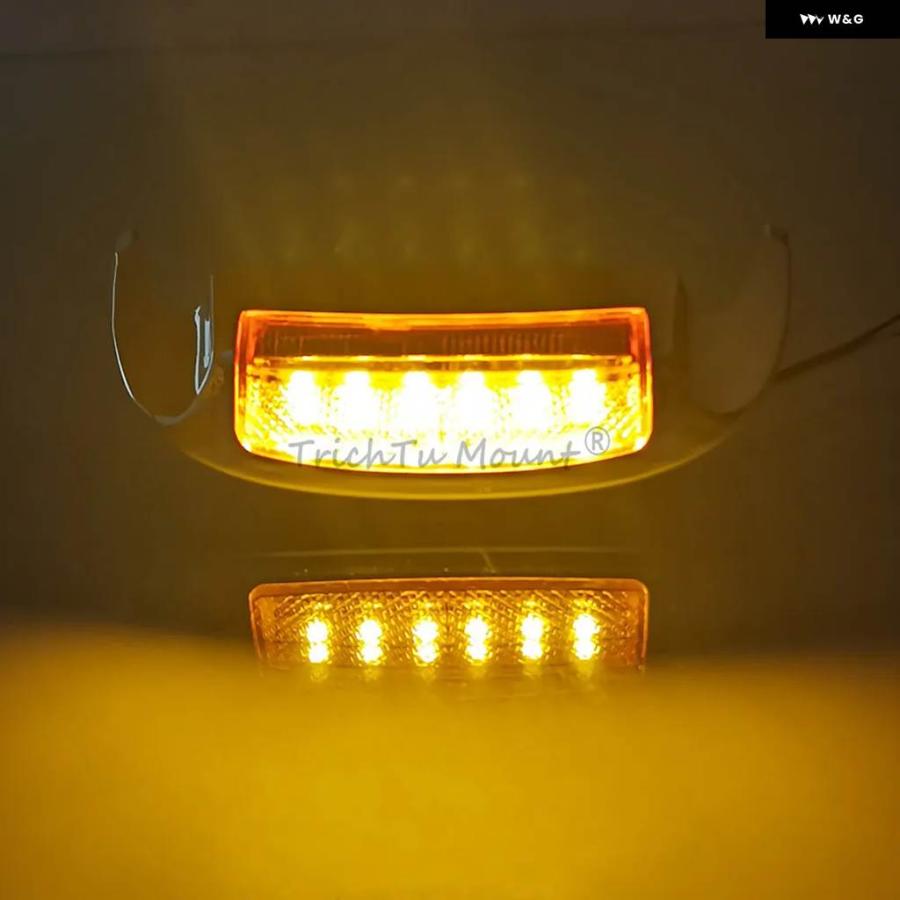 並行輸入品オートバイ アクセサリー アンバー LEDフロントフェンダーチップライト DC12V ハーレー ロードキング エレクトラ グライド ウルトラ クラシッの画像