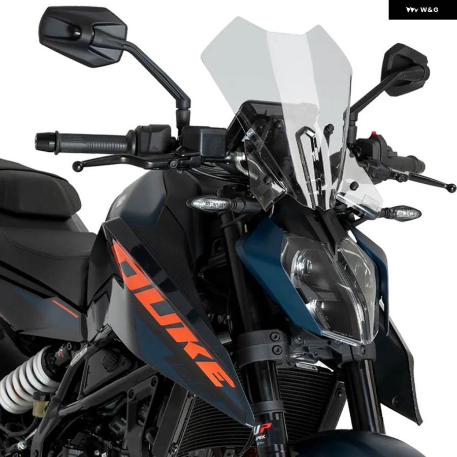 並行輸入品KTM DUKE125 DUKE390 2024 バイク ツーリング ウィンドシールド 風防 エアフロースクリーン バイ_4