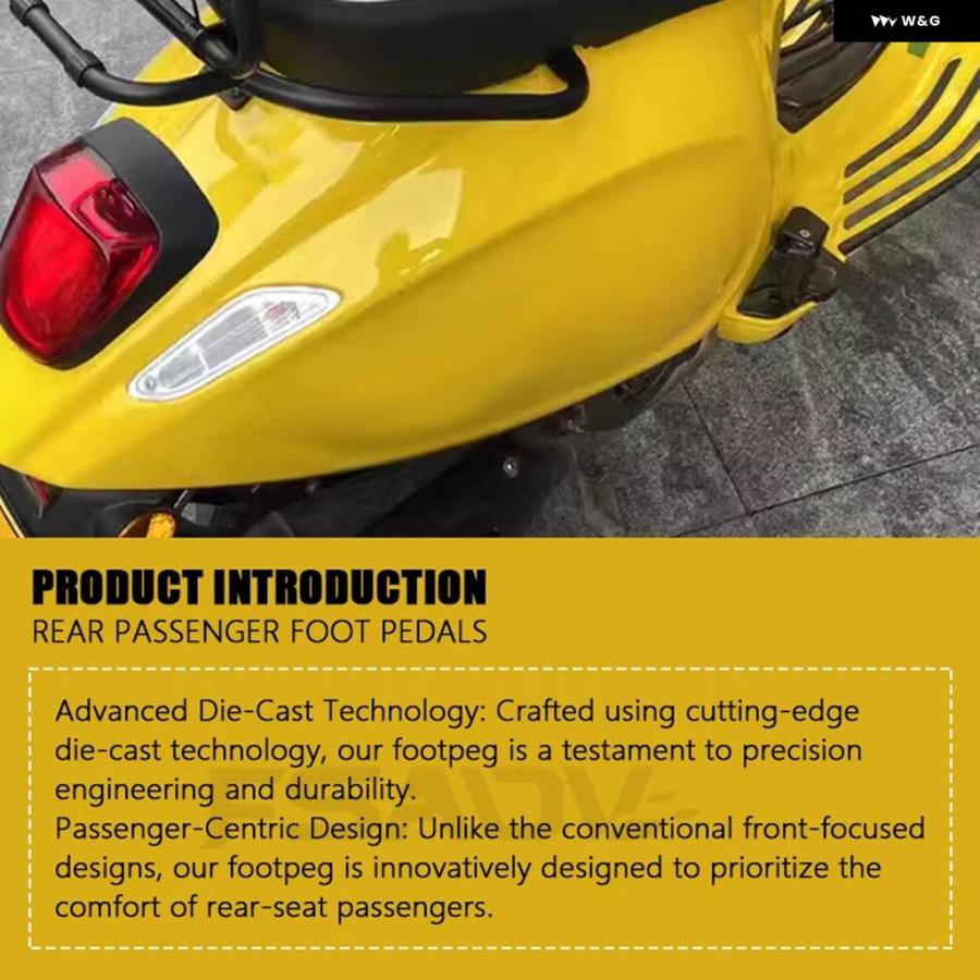 並行輸入品オートバイ アルミ製リアパッセンジャーフット パッド VESPA SRPINT PRIMAVERA 150 フットステッの画像