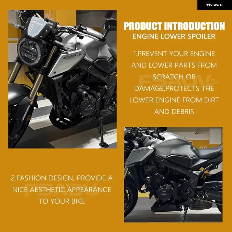 並行輸入品ホンダ CB650R CBR 2019-2024 2023 バイク ベリーパン エンジン スポイラー アンダー フェアリの画像