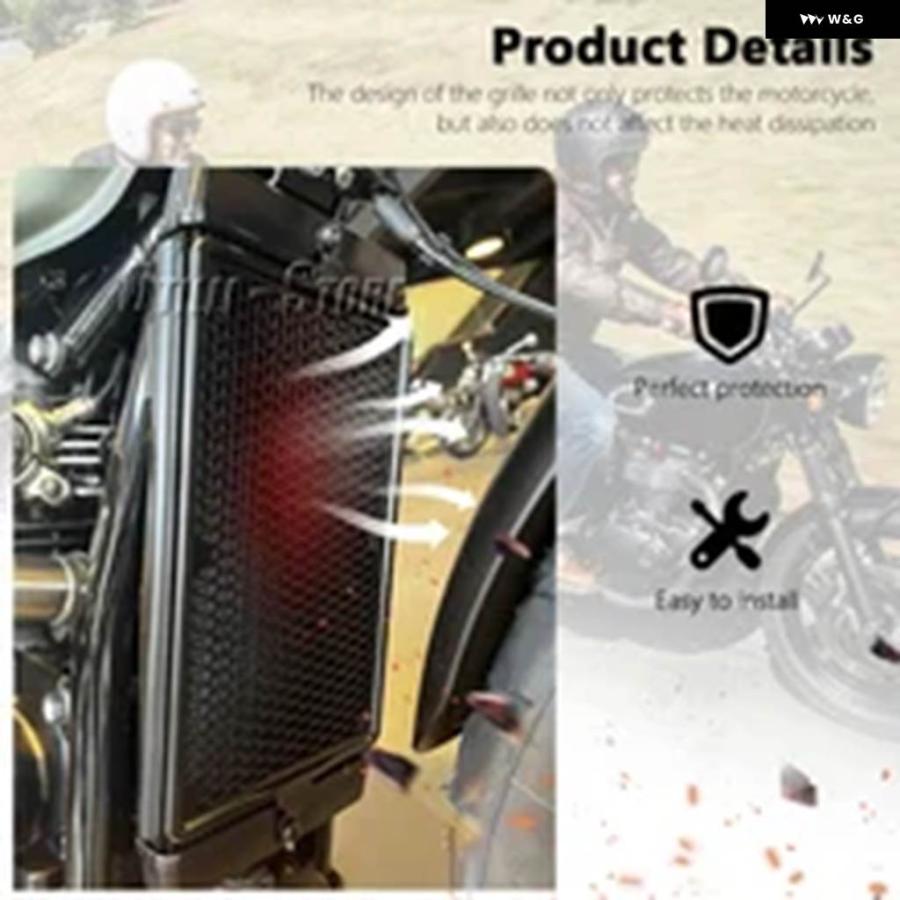 並行輸入品BONNEVILLE T100 T120 THRUXTON RS オートバイ ラジエーター ガード グリル カバー ラジの画像