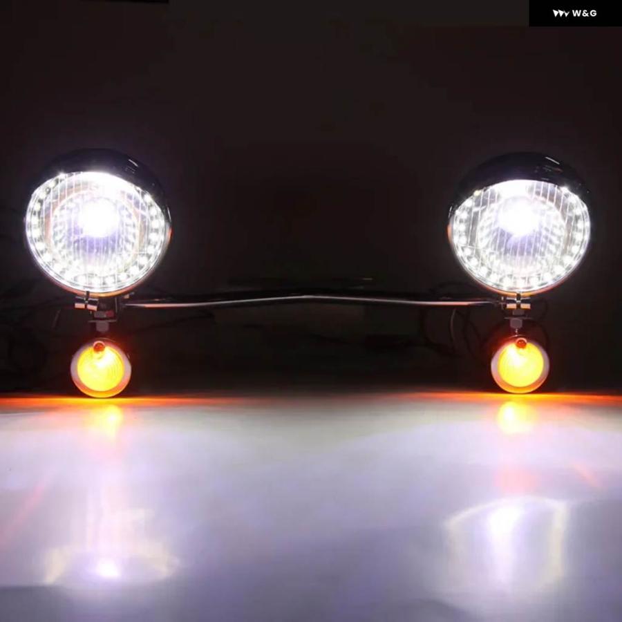 並行輸入品オートバイ LEDパッシングウィンカーエンジェルアイ ライトバー カワサキ バルカン VN 700 800 900 15の画像