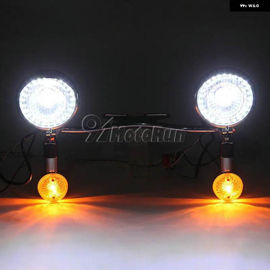 並行輸入品オートバイ LEDパッシングウィンカーエンジェルアイ ライトバー カワサキ バルカン VN 800 900 1500 1の画像