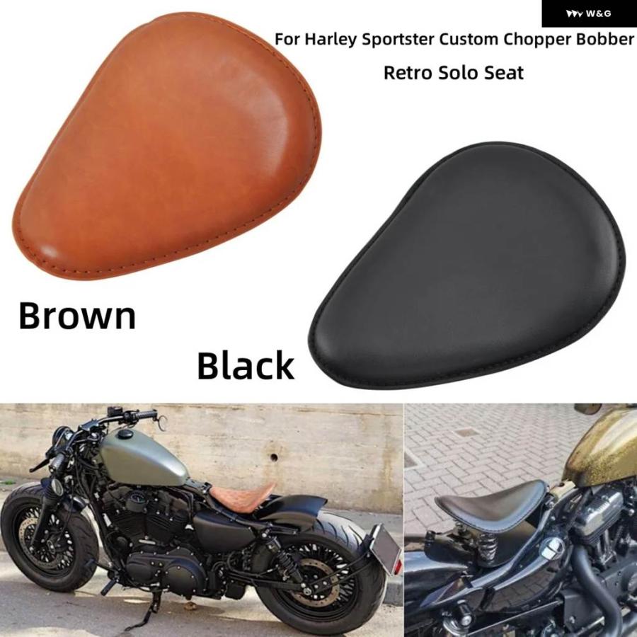 並行輸入品】オートバイ レトロPUレザーソロシート 3インチ スプリング