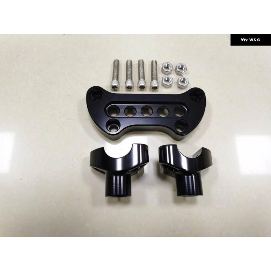 ブランド登録なし - 並行輸入品黒いこと 1 1/2in トール 1in 手持ち部分赤ちょうちん ライザー トップクランプキット ハーレー ロードグライド キ