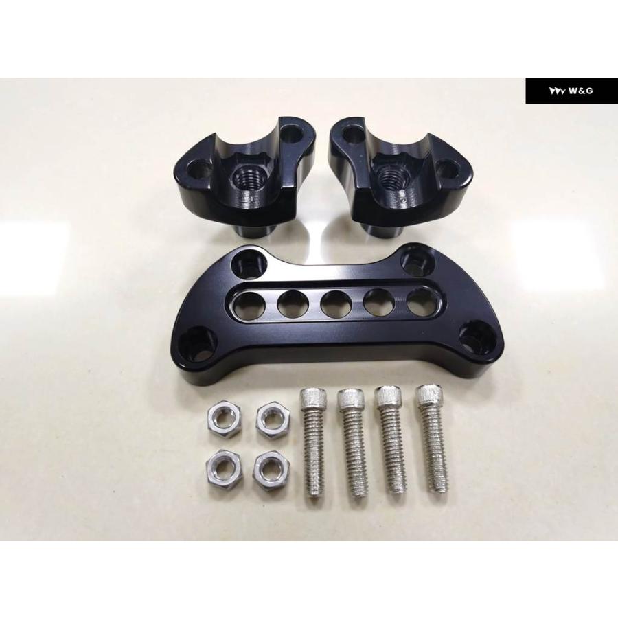 ブランド登録なし - 並行輸入品黒いこと 1 1/2in トール 1in 手持ち部分赤ちょうちん ライザー トップクランプキット ハーレー ロードグライド キ