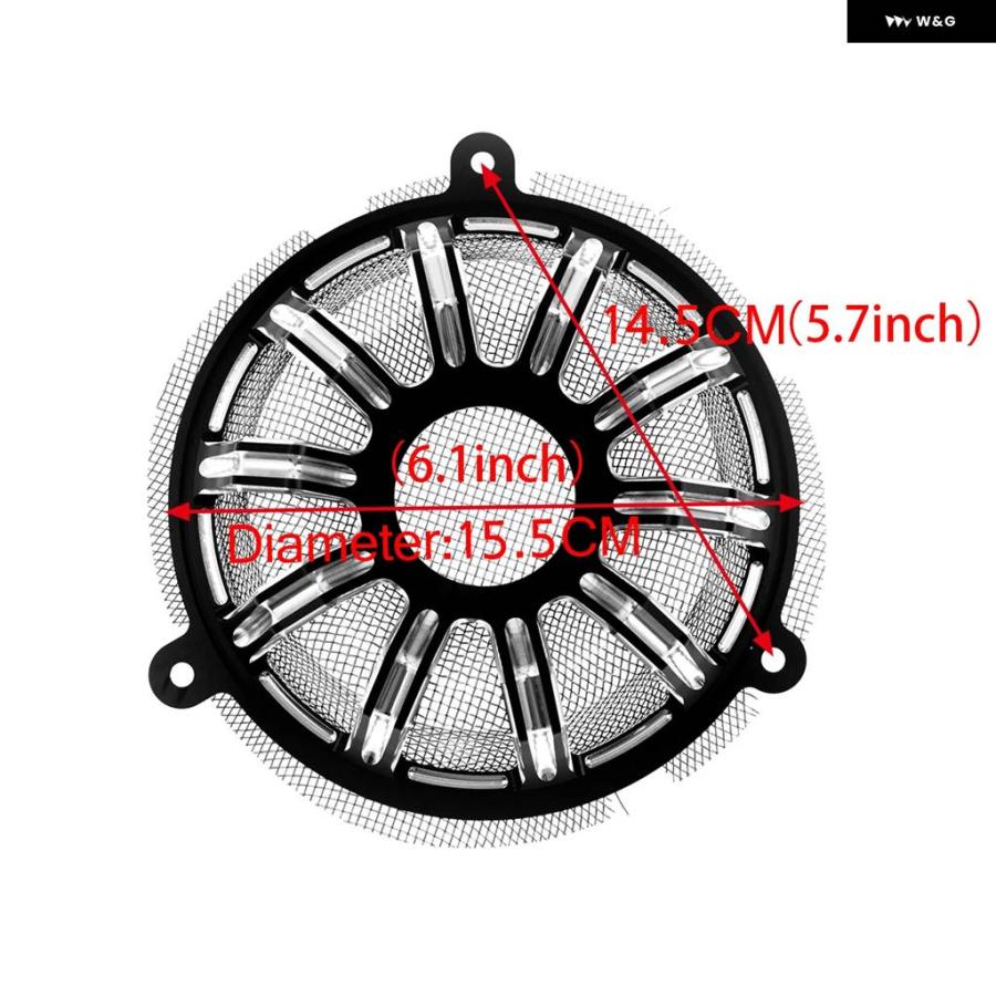 並行輸入品2PCS フロント スピーカー グリル カバー オートバイ アルミ製 6インチ スピーカー キャップ グリル 付き ハー_11