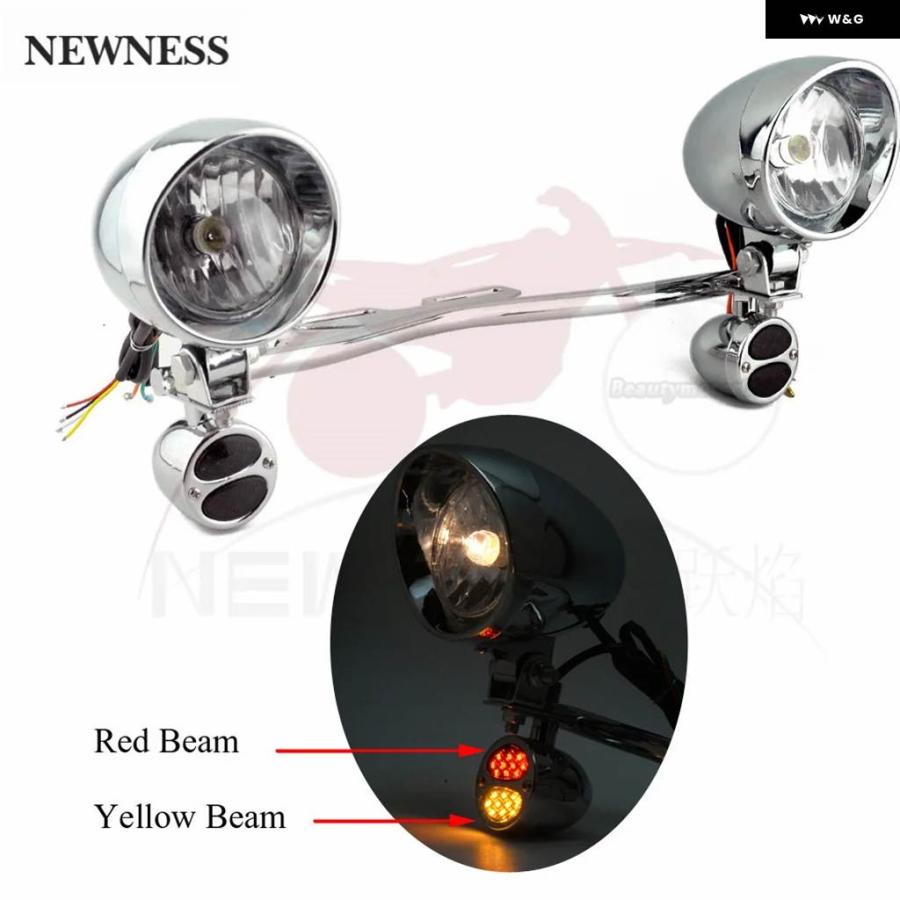 並行輸入品】オートバイ 補助スポット フォグランプ LEDウィンカー付き