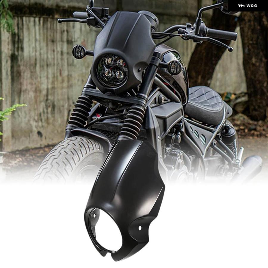 並行輸入品マットブラック フェアリング ヘッドライト ウィンドシールド カバー ホンダ 2020-2021 REBEL CMX 5の画像