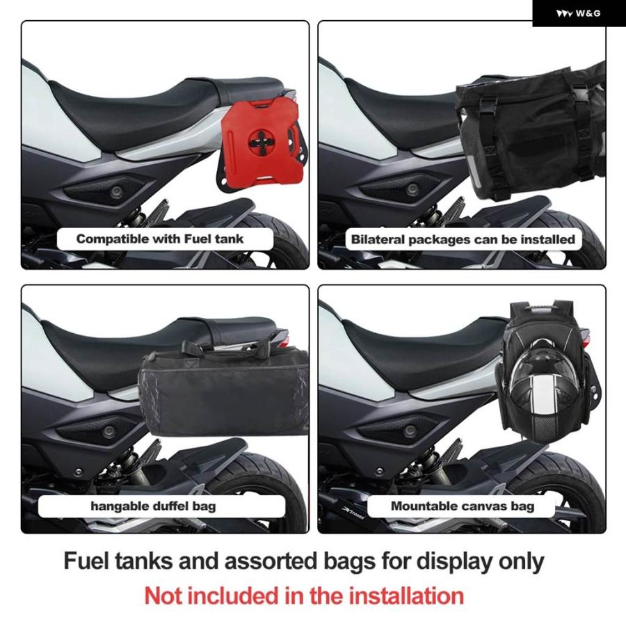 並行輸入品オートバイ サイドラック ホンダ グロム 125 2016 - 20 サドルバッグ サポート バー 取り付け ブラケット パニアラック_3