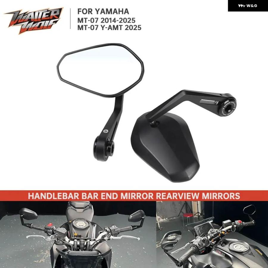 並行輸入品2025 MT-07 E9 バーエンド ミラー ヤマハ MT07 Y-AMT 2014