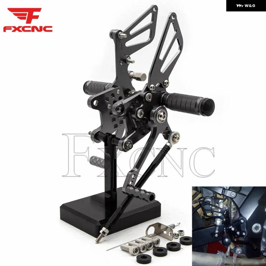 並行輸入品スズキ 750 1000 K1-K4 SV650S SV1000/S 1998-2014 CNC オートバイ フットペグ レスト リアセット フットレストの画像