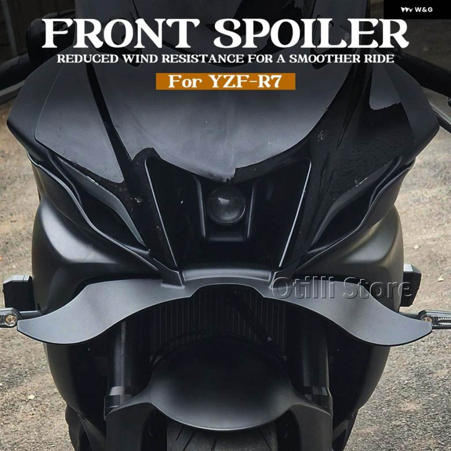 並行輸入品ヤマハ YZF R7 YZF-R7 YZFR7 バイク ブラック ダウンフォース ネイキッド フロントスポイラー ウィングレット エアロダイナミック ウィングの画像