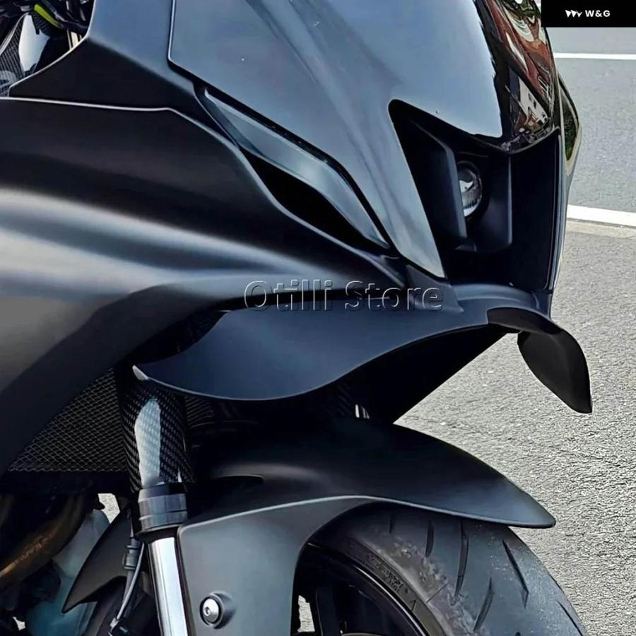 並行輸入品ヤマハ YZF-R7 YZF R7 YZFR7 2025 オートバイ ブラック ダウンフォース ネイキッド フロントスポイラー フロントスポイラー キット ウィングの画像