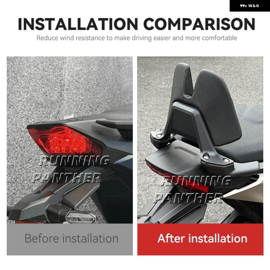 並行輸入品オートバイ カスタムアクセサリーバックレスト ブラケット 適合750 NSS750 XADV750 2021-リアピリオンシート用バックレストの画像