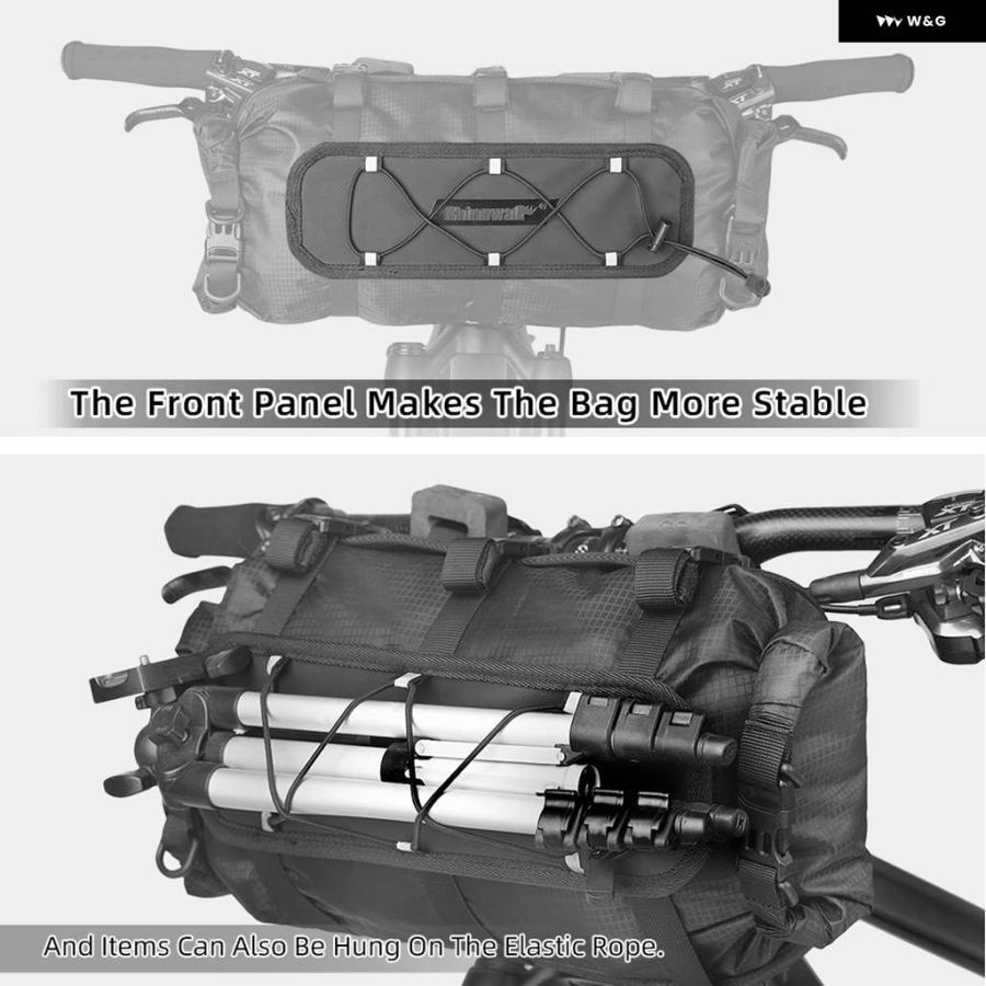 並行輸入品自転車 ハンドルバー バッグ 12L 防水 バイク マウントセット バイク バッグベース 交換可能なインナードライバッグ_10