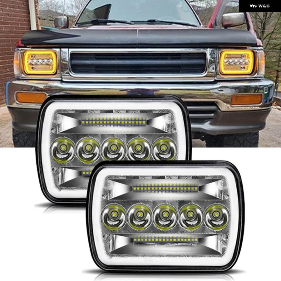 並行輸入品5X7インチ LED ヘッドライト 7X6 80000LM ヘッドランプ ハイ