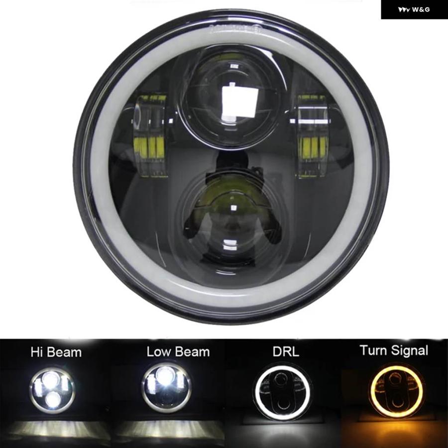 並行輸入品5-3/4インチラウンド バイク LED ヘッドライト 5.75インチLED ヘッドライト DRLモーター スポーツスタ_7