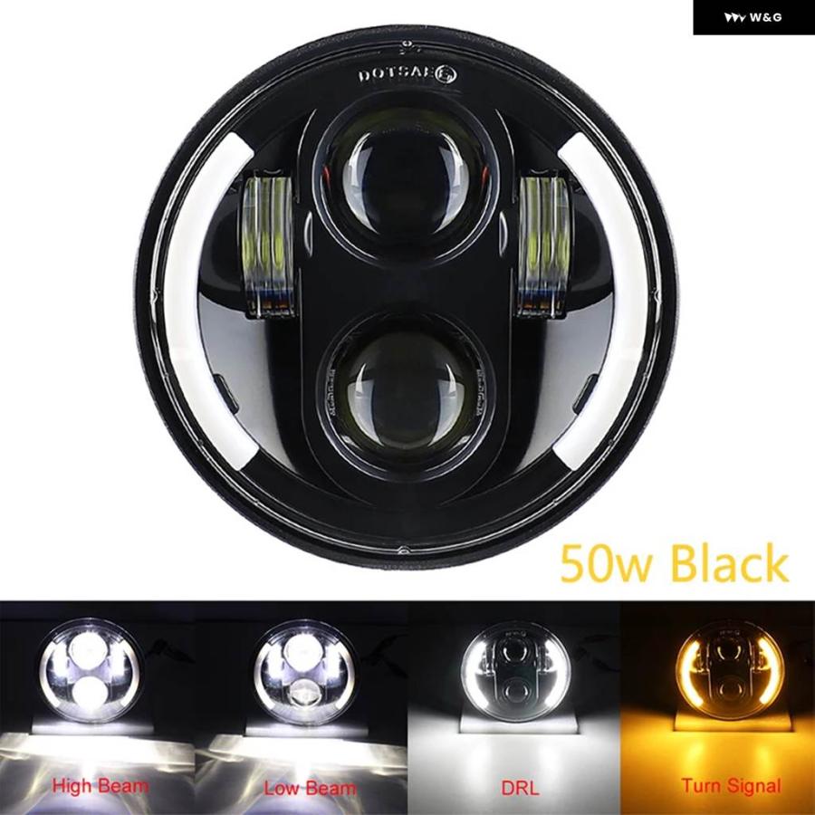 並行輸入品5-3/4インチラウンド バイク LED ヘッドライト 5.75インチLED ヘッドライト DRLモーター スポーツスタ_8