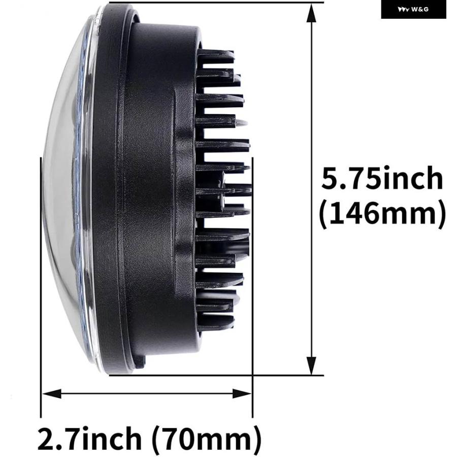 並行輸入品5-3/4インチラウンド バイク LED ヘッドライト 5.75インチLED ヘッドライト DRLモーター スポーツスタ_9