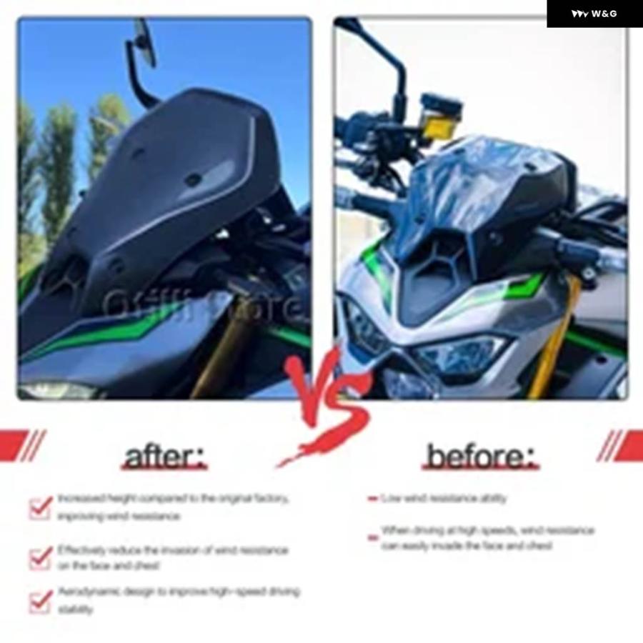 並行輸入品カワサキ Z900 Z900 SE Z900 2025 バイク アクセサリー カーボン ウィンドシールド ウィンドスクリ_5