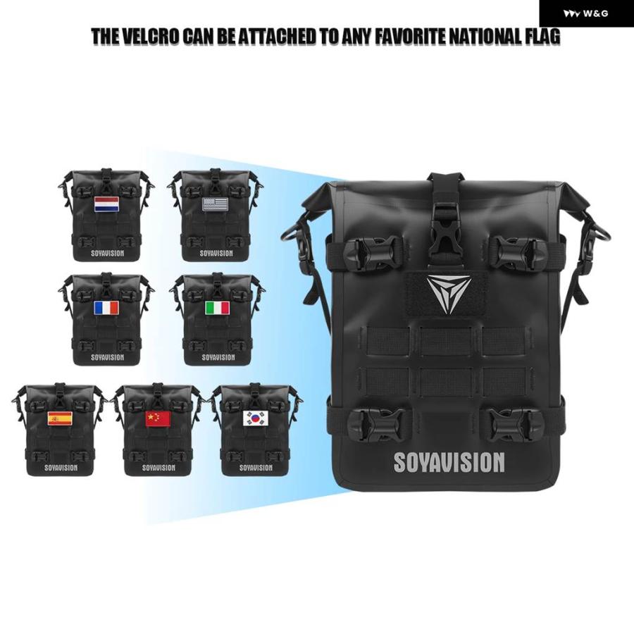 並行輸入品ブラック バイク バンパー バッグ 防水 バッグ 8L 汎用 バイク サイド フレーム バッグ インナー サポート 付き_16