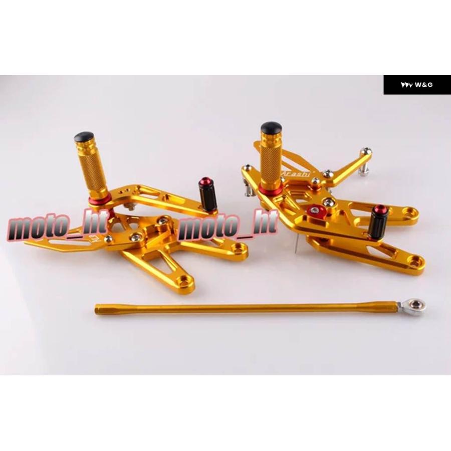 並行輸入品調整可能 オートバイ リアセット フットペグ ヤマハ 2003-2005 S 2006-2009 ゴールド  カスタムの画像