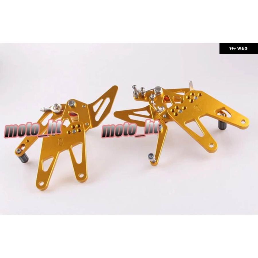 並行輸入品調整可能 オートバイ リアセット フットペグ ヤマハ 2003-2005 S 2006-2009 ゴールド  カスタムの画像