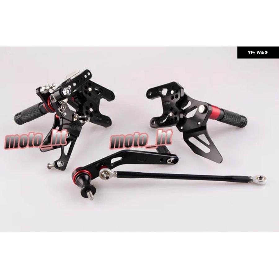 並行輸入品オートバイ リアセット 調整可能 フットペグ ホンダ 2008-2013 R 08 09 10 11 12 13 ブラッの画像