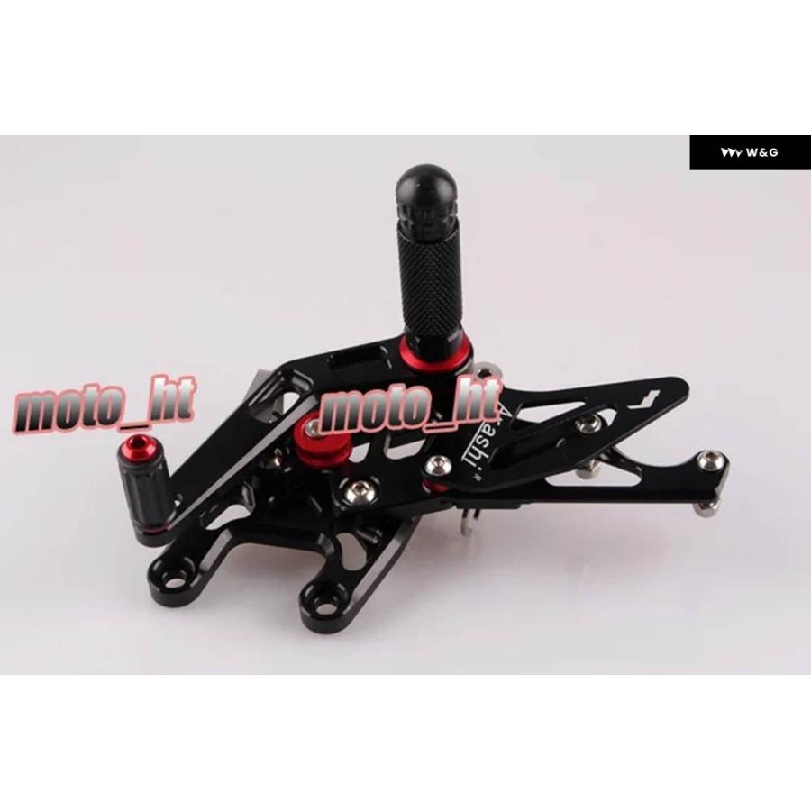 並行輸入品オートバイ リアセット 調整可能 フットペグ ホンダ 2008-2013 R 08 09 10 11 12 13 ブラッの画像