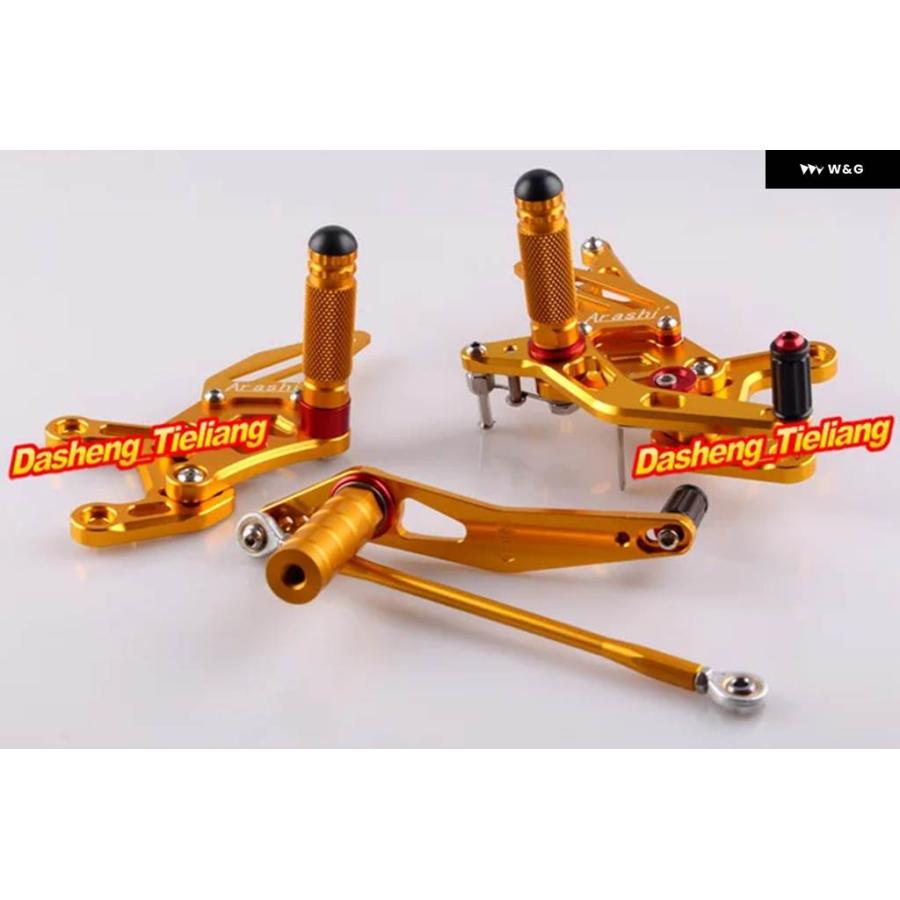 並行輸入品CNC バイク リアセット フットペグ ヤマハ 2009 2010 2011 ゴールドペグ  カスタム パーツ アクセサの画像
