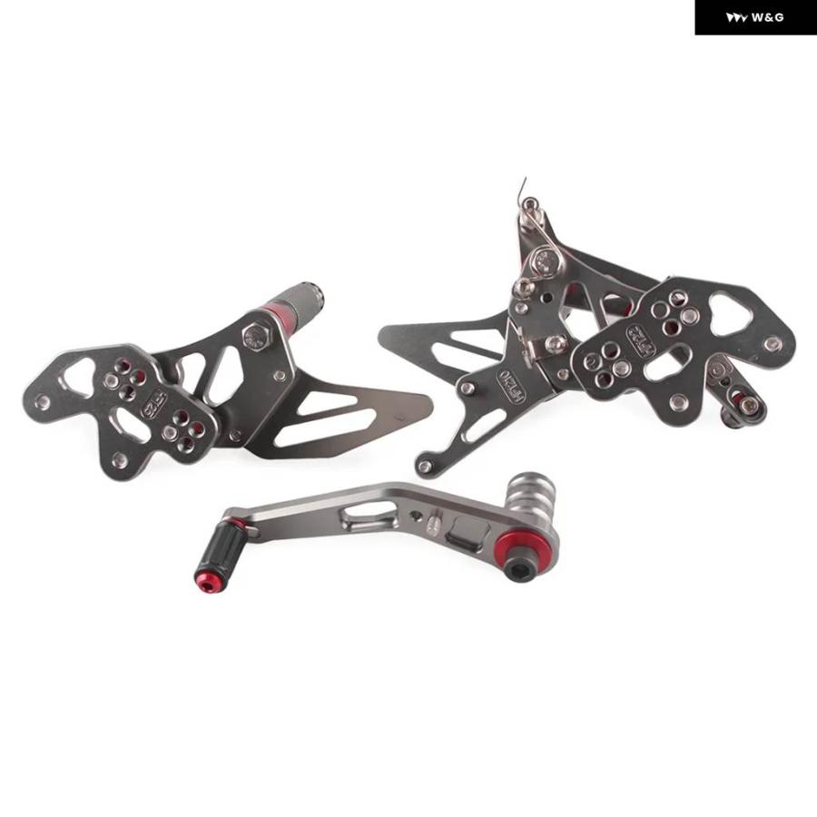 並行輸入品製 グレー オートバイ リアセット フットペグ フットレスト スズキ GSXR600 2015 / 15  カスタム パの画像