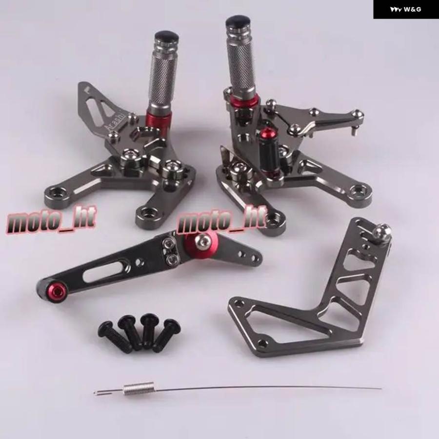 並行輸入品CNC オートバイ 調整可能 リアセット フットペグ フットレスト ペグ ヤマハ YZF-R1 2015 2016 20の画像