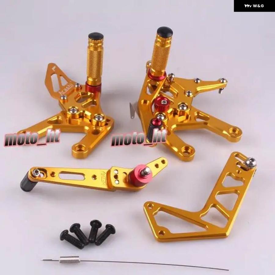 並行輸入品CNC オートバイ 調整可能 リアセット フットペグ フットレスト ペグ ヤマハ YZF-R1 2015 2016 20の画像
