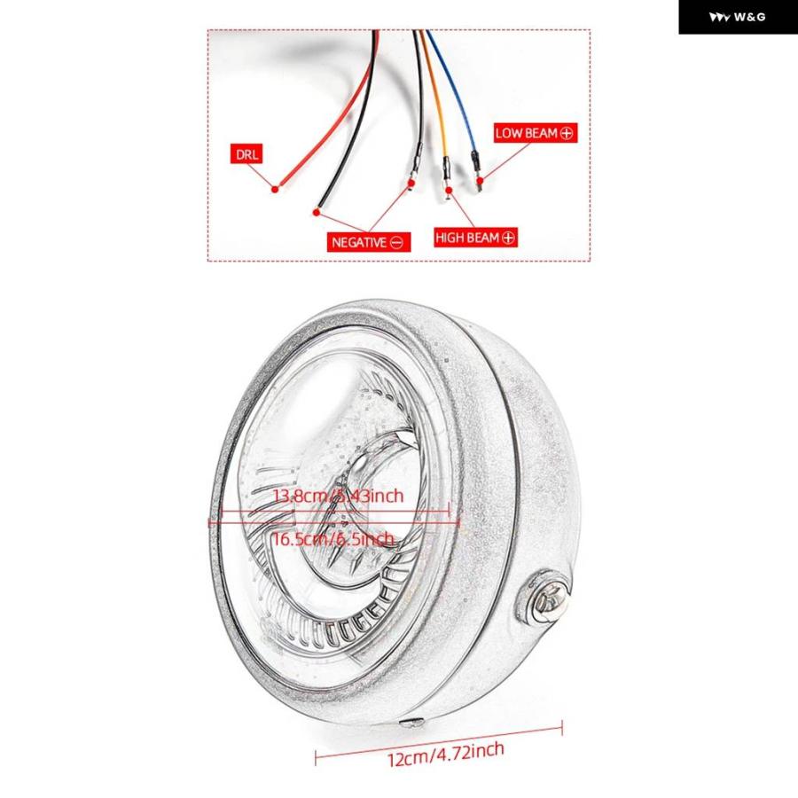 並行輸入品オートバイ 6.5インチ ヘッドライト LED レトロ ヴィンテージ フォグ ハイロービーム ヘッドランプ デイタイムの画像