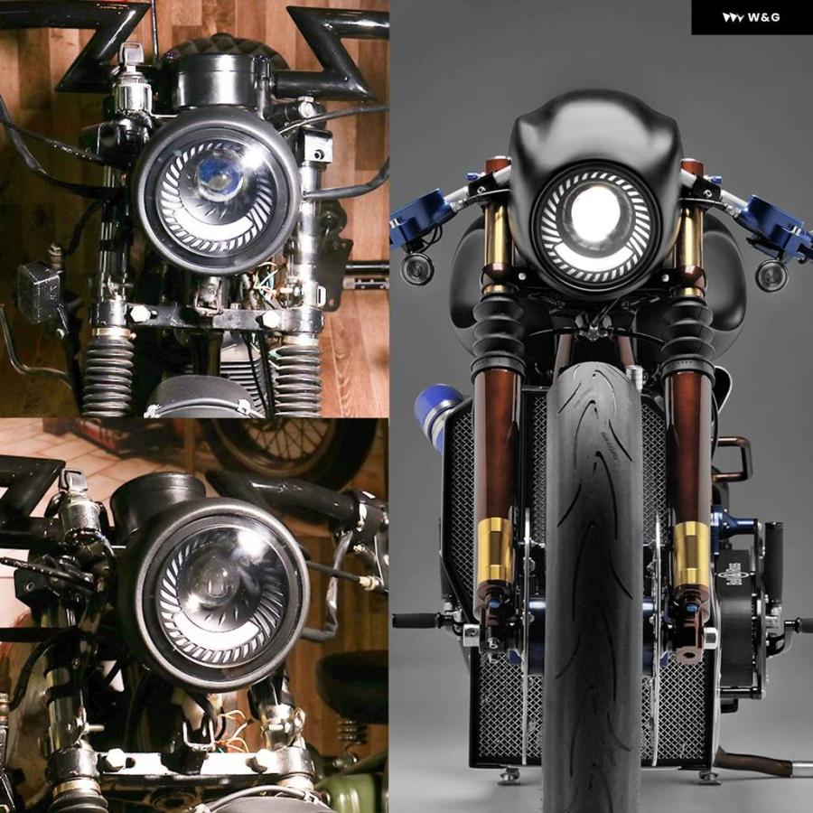 並行輸入品オートバイ 6.5インチ ヘッドライト LED レトロ ヴィンテージ フォグ ハイロービーム ヘッドランプ デイタイムの画像