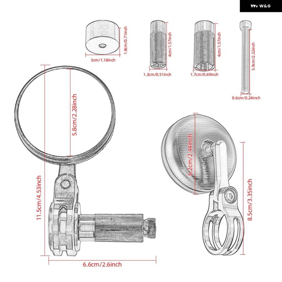 並行輸入品汎用 バイク ハンドルバー エンドミラー CNC ハンドルバー サイド バックミラー カフェレーサー ホンダ ヤマハ Bの画像