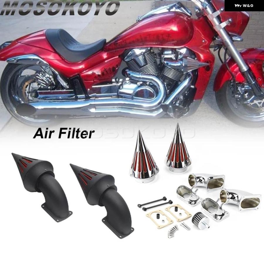 並行輸入品コーンスパイクエアクリーナー キット スズキ ブールバード用 ハンドルバー ライザー エア フィルター M109R クルの画像