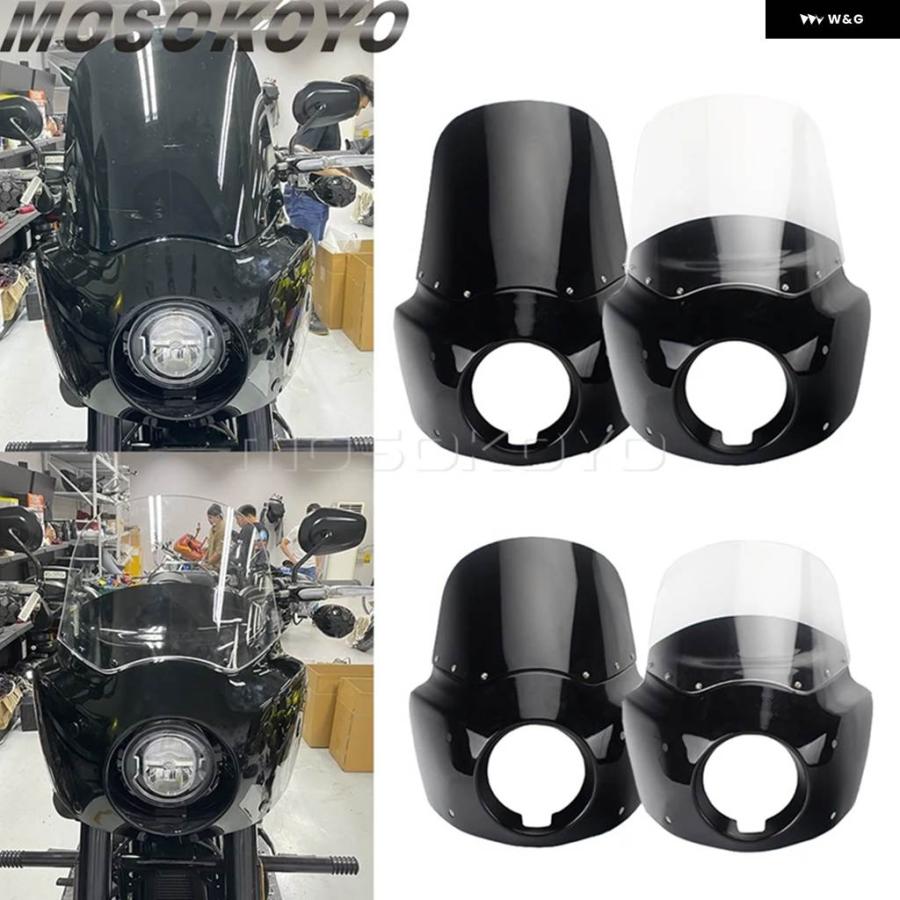 並行輸入品THUG スタイル 15インチ ヘッドライト フェアリング カウルカバー ハーレー ダイナストリート用 BOB FXDB_15