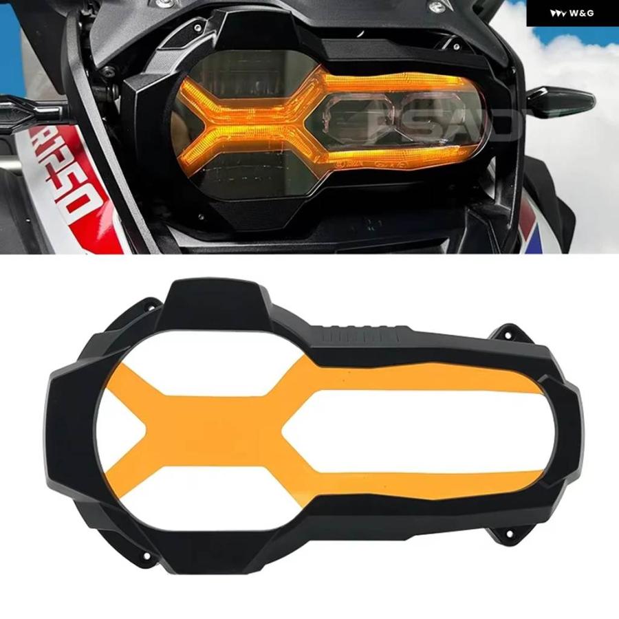 並行輸入品BMW R1250GS R1250GSアドベンチャー2020-2023用 オートバイ ヘッドライト プロテクター ガード と蛍光レンズ カバー 4枚の画像