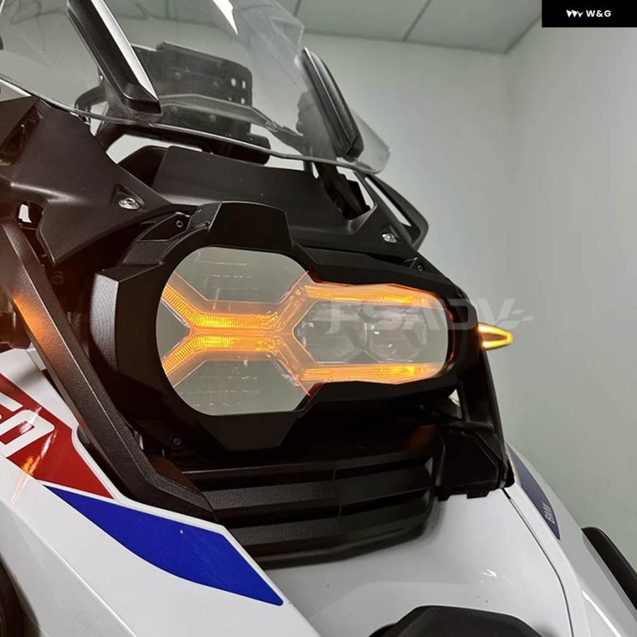 並行輸入品BMW R1250GS R1250GSアドベンチャー2020-2023用 オートバイ ヘッドライト プロテクター ガード と蛍光レンズ カバー 4枚の画像