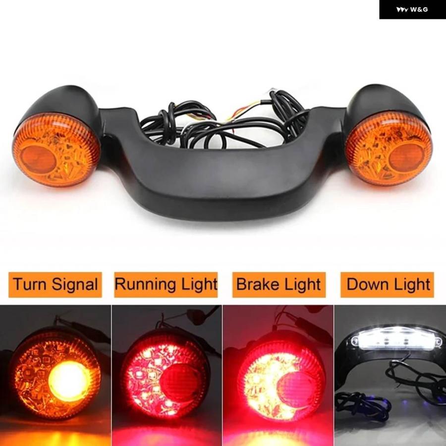 ブランド登録なし - 並行輸入品 ハーレー グライド 表どおり用 自動二輪車 LED テールランプ ウィンカー うち切りともし火 鉤括弧 尻っ方照明ランプ