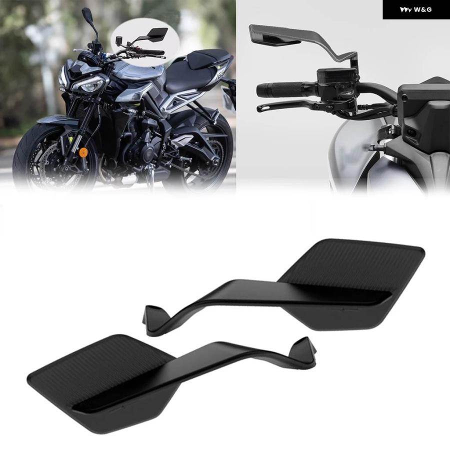 ブランド登録なし - 並行輸入品 表どおりトリプル765 R 2023-2025鏡鑑 ストリートカーインビジブルミラー くっ付ける翼回転させる側面鏡鑑