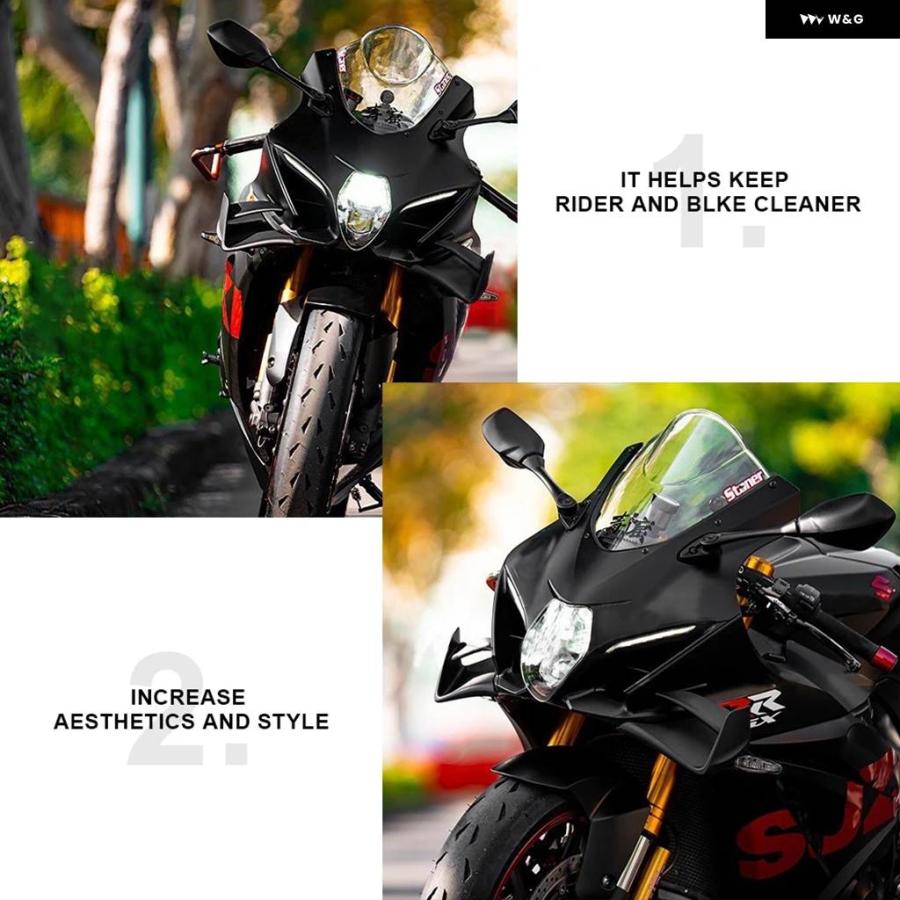 並行輸入品 GSX-R1000用 ウィングレット GSX-R1000R GSXR1000 2017-2023 バイク パーツ ホワイト フロントウィング エアロダイナ